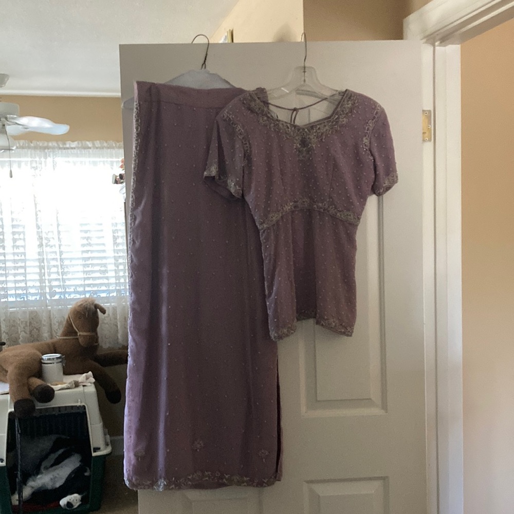 Light Vintage lavender Indian style outfit.